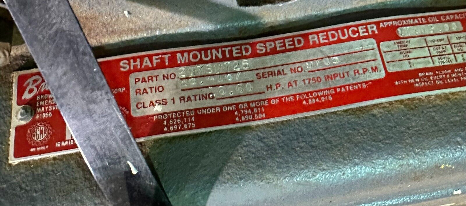 NEW BROWNING 207 SMT 25 / 207SMT25 SHAFT MOUNTED SPEED REDUCER 25.4167:1 RATIO