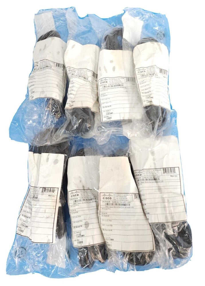 LOT OF 8 NEW CISCO 37-0660-01 ANGLED AC POWER CORDS 8FT 125 VAC 15 AMP