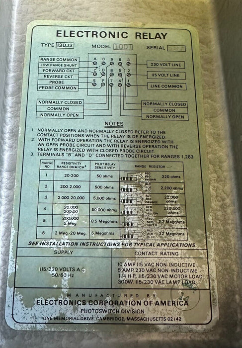 NEW ALLEN BRADLEY PHOTOSWITCH 13DJ3 MODEL 1001 ELECTRONIC RELAY 13DJ3-1001