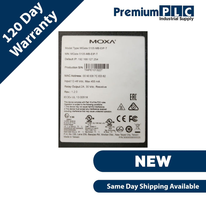 NEW MOXA MGate 5105-MB-EIP-T 1-PORT MODBUS RTU to EtherNet/IP GATEWAY 5105MBEIP