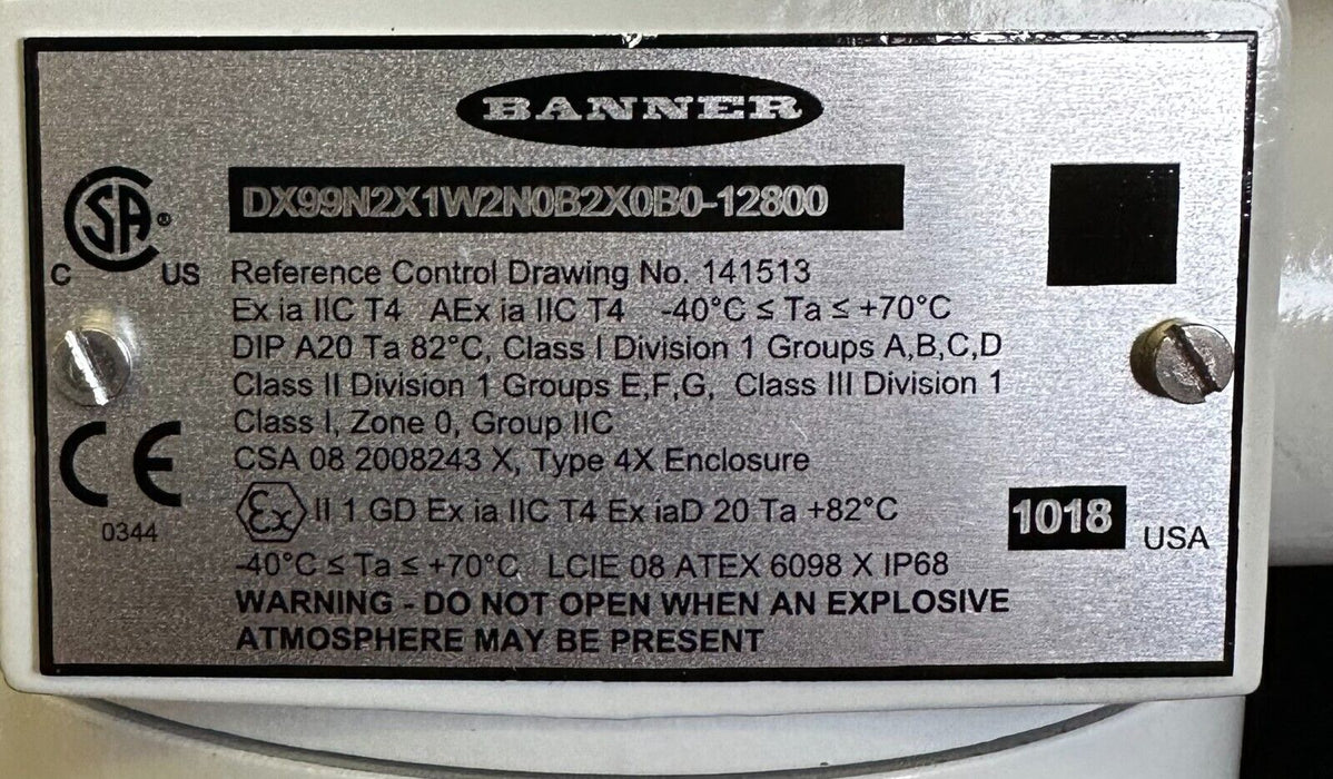 NEW BANNER DX99N2X2W2N0B2X0B0-1280 SURE-CROSS 2.4 DX99 IS NODE W/ BATTERY 12800