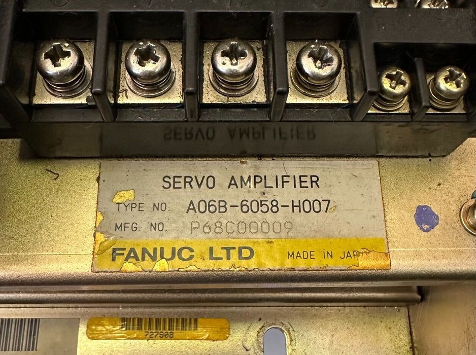 REPAIRED FANUC A06B-6058-H007 / A06B6058H007 SERVO AMPLIFIER *DAMAGE TO HEAT SNK