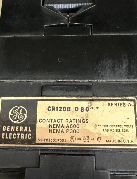 NEW GENERAL ELECTRIC CR120B08002 INDUSTRIAL RELAY 10A 600V 8N.O. CONVERT CONTACT