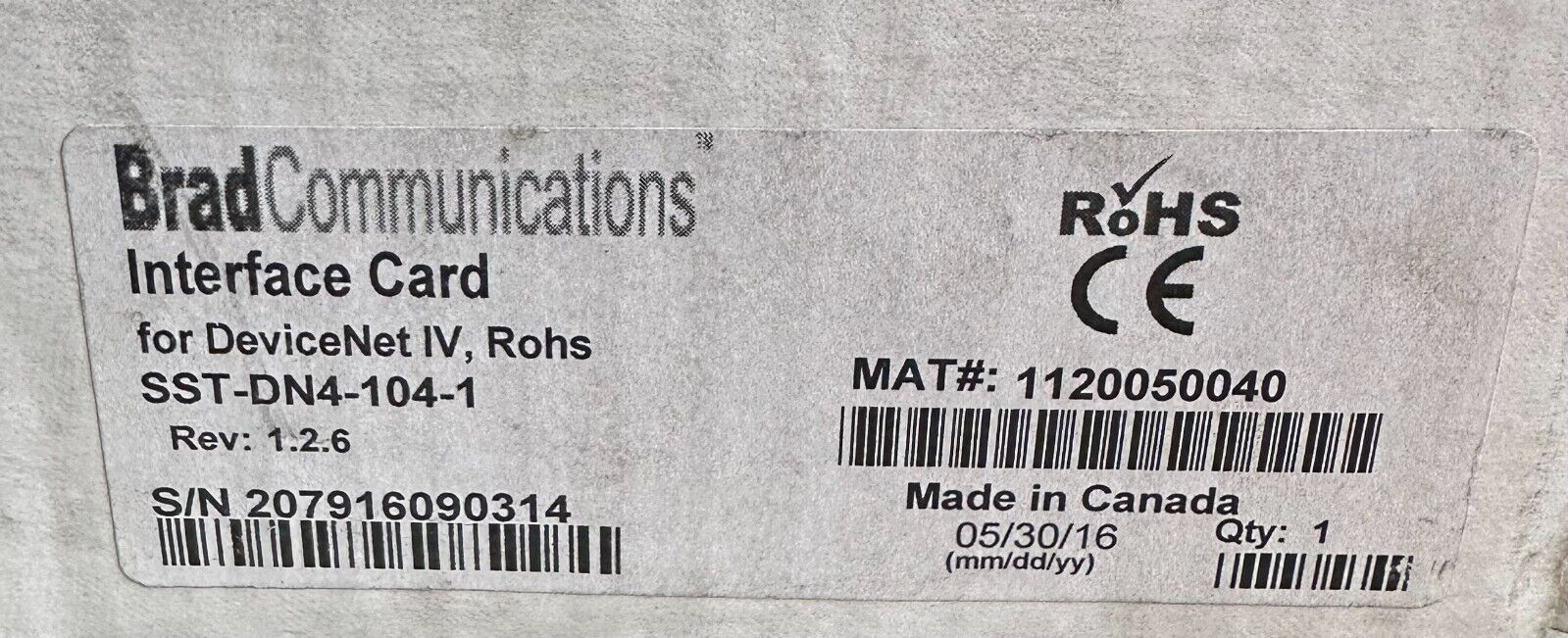 NEW SEALED MOLEX BradCommunications SST-DN4-104-1 / SSTDN41041 DeviceNet CARD