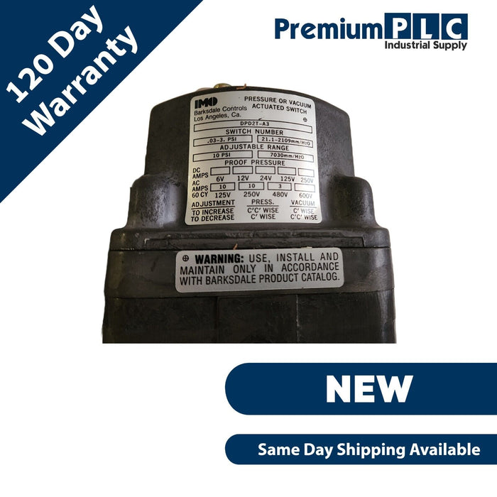 NEW BARKSDALE IMO DPD2T-A3 SERIES DPD2T PRESSURE/VACUUM ACTUATED SWITCH DPD2TA3