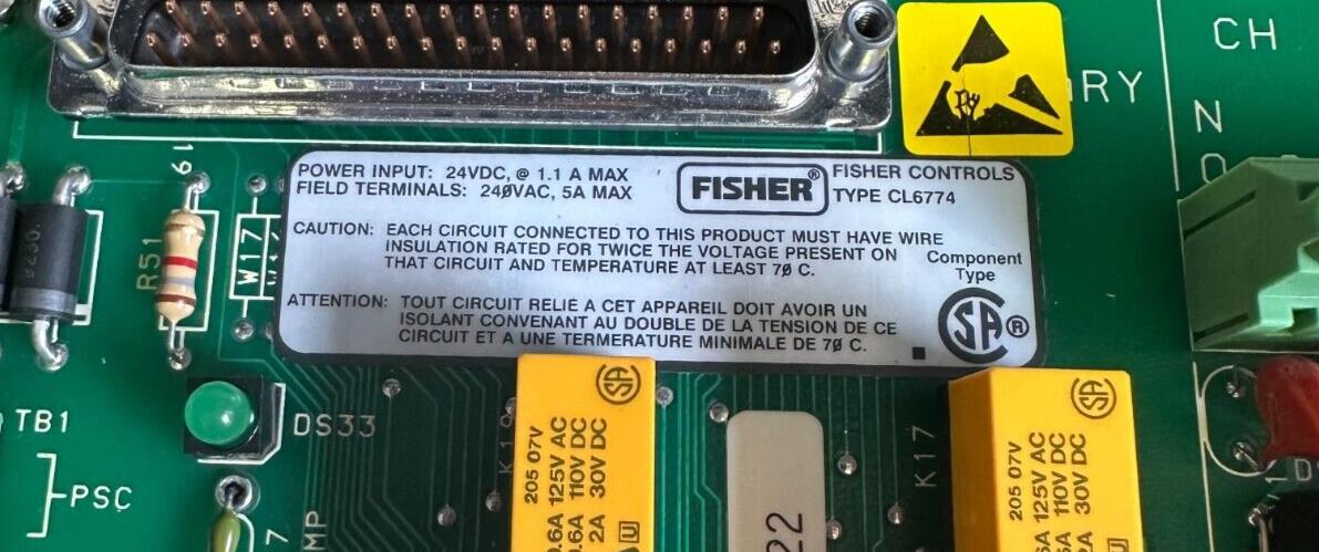 NEW FISHER 41B7289X022-91 / 41B7289X02291 CONTROL BOARD CL6774X1-A2 41B7289X022
