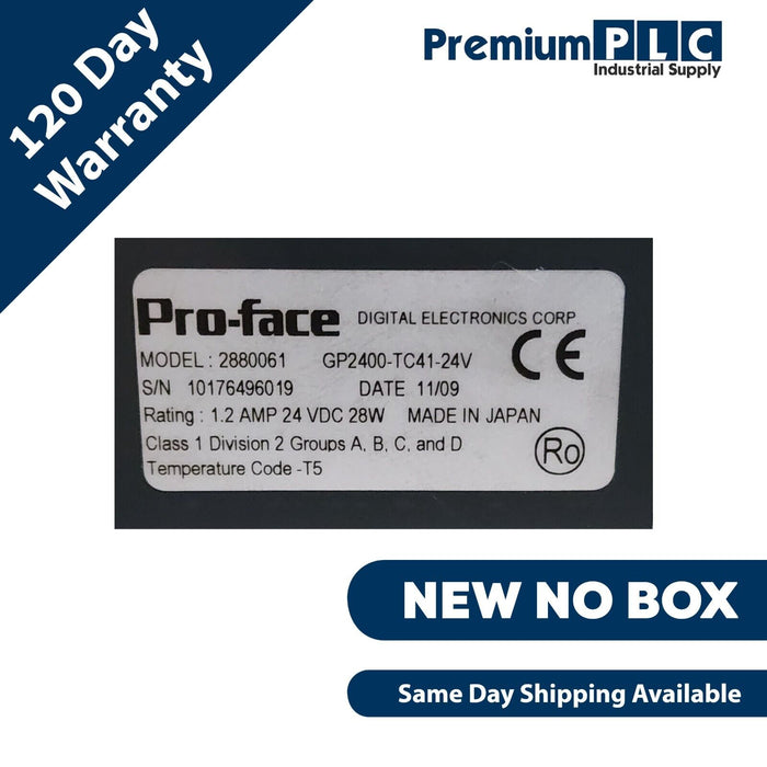 NEW PRO-FACE GP2400-TC41-24V / 2880061 GP2000 SER TOUCH OPERATOR INTERFACE 7.4''