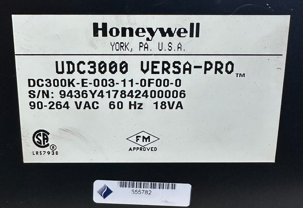 REPAIRED HONEYWELL DC300K-E-003-11-0F00-0 / DC300KE003110F000 UDC3000 VERSA-PRO