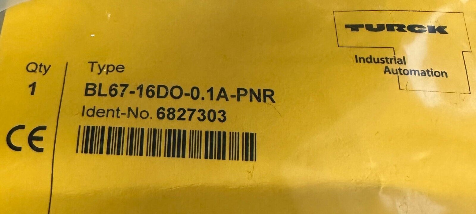 NEW TURCK BL67-16DO-0.1A-PNR / BL6716DO01APNR BL67 SYSTEM OUTPUT MODULE 6827303