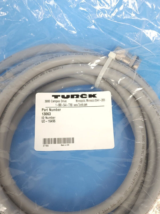 NEW TURCK 13063 CABLE ASSEMBLY ID NO. U2-16496