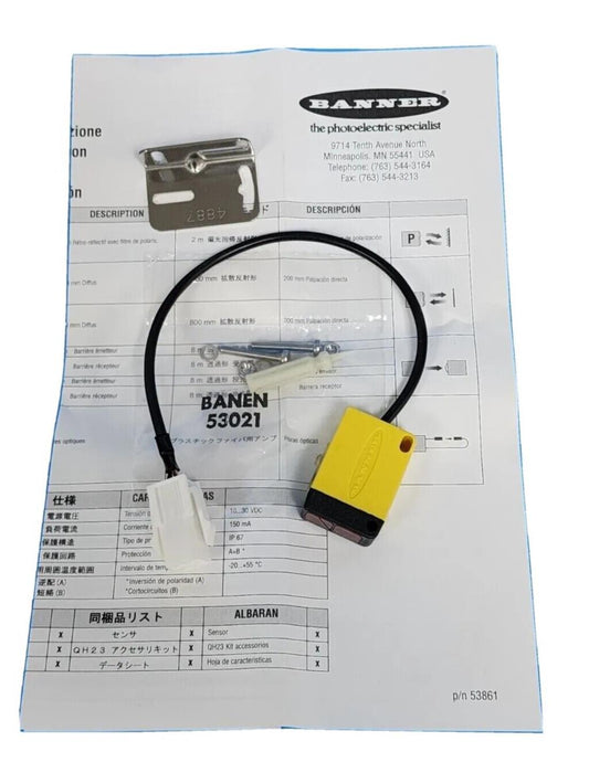 NIB BANNER QH23SP6DL-76140 SENSOR 10 TO 30V DC