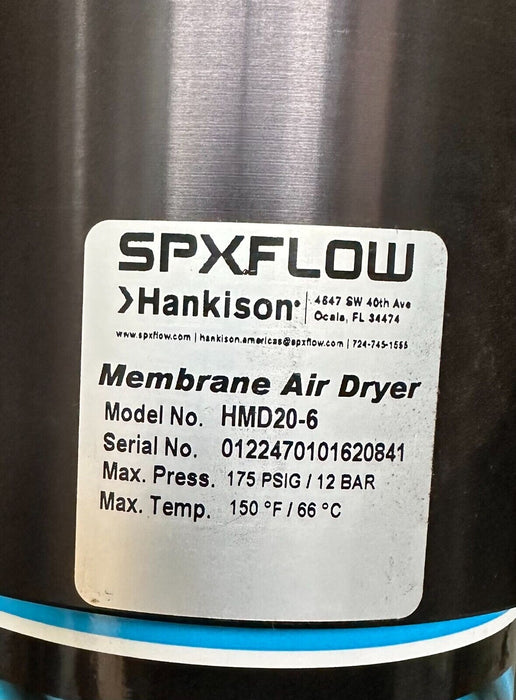 NEW SPX HANKISON HMD20-6 / HMD206 MEMBRANE AIR DRYER 3240922 175PSIG / 12 BAR