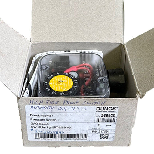 NEW DUNGS GAO-A4-4-3 / GAOA443 PRESSURE SWITCH GW 10 A4 Ag-NPT-MS9-V0 217091