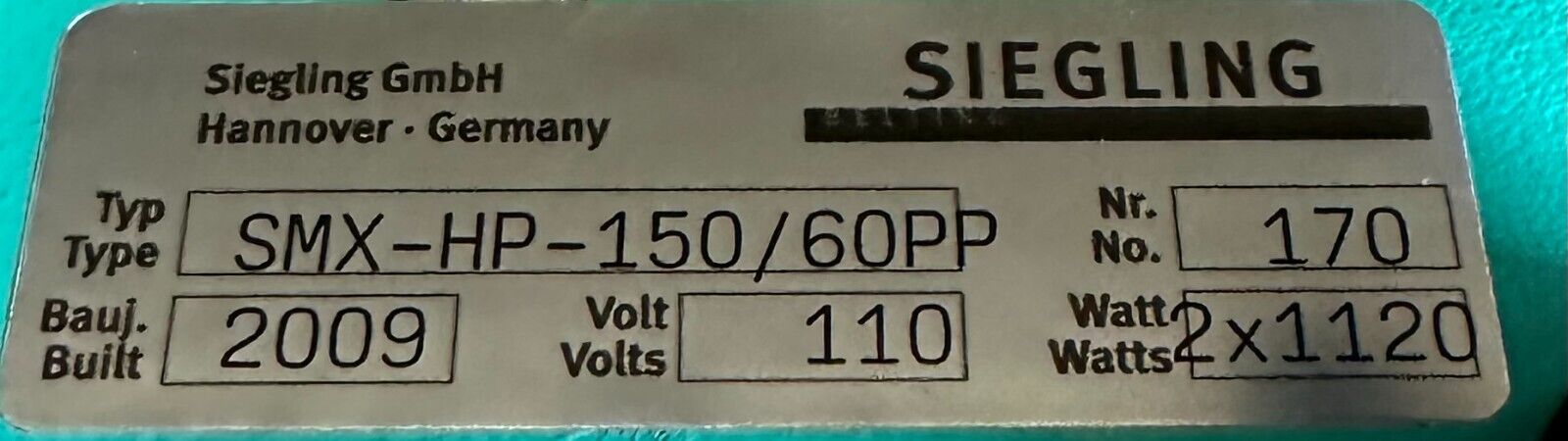 NEW SIEGLING SMX-HP-150/60PP / SMXHP15060PP BELT SPLICING HEAT PRESS 2x1120W