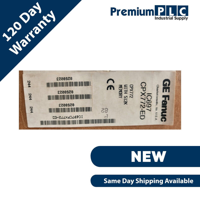 GE FANUC IC697CPX772-ED / IC697CPX772 CPX772 CPU MODULE W/512K MEMORY NEW