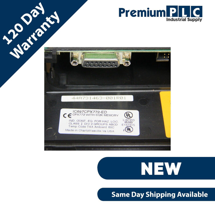 GE FANUC IC697CPX772-ED / IC697CPX772 CPX772 CPU MODULE W/512K MEMORY NEW