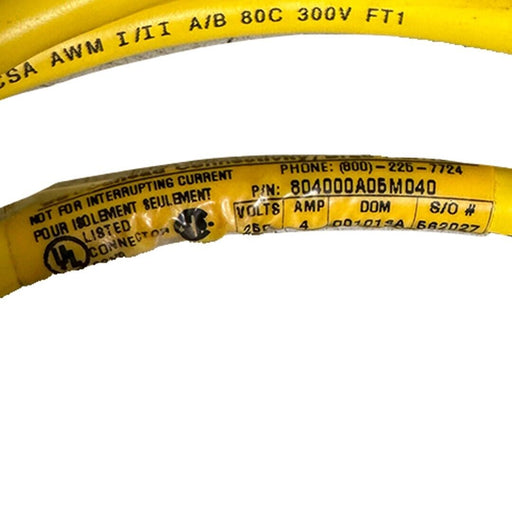 NEW WOODHEAD / BRAD HARRISON 804000A05M040 MIC 4P FP 4M CORDSET 250V 4A