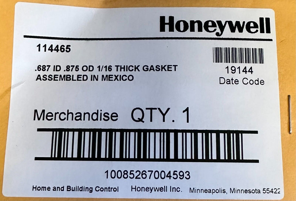 12 NEW HONEYWELL 114465 1/16'' THICK GASKETS .687 INSIDE DIAMETER .875 OUTSIDE