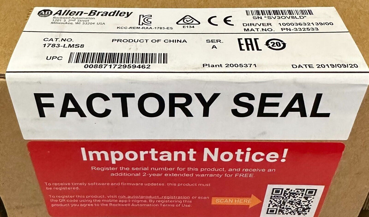 NEW SEALED ALLEN BRADLEY 1783-LMS8 /A Stratix 2500 8-PORT ETHERNET SWITCH