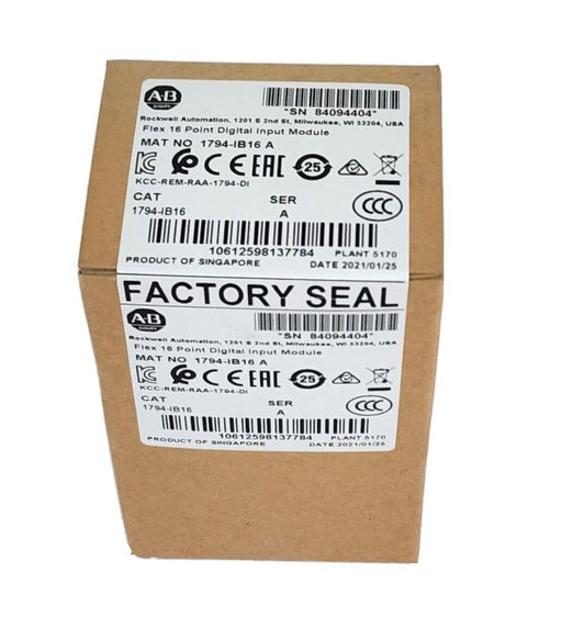 FACTORY SEALED ALLEN BRADLEY 1794-IB16 SER. A FLEX INPUT MODULE 16 POINT