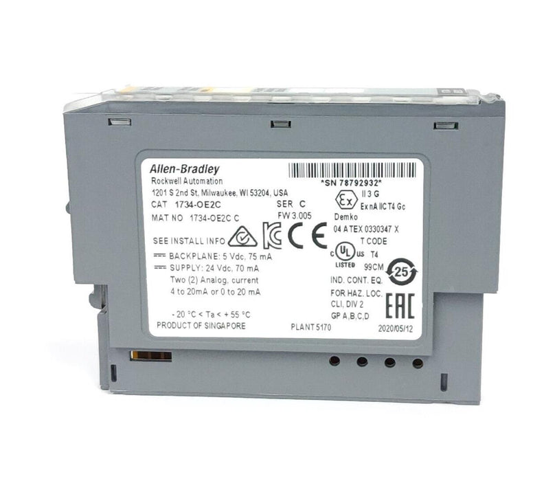 NIB ALLEN BRADLEY 1734-OE2C SER. C POINT I/O 2 POINT ANALOG OUTPUT MODULE