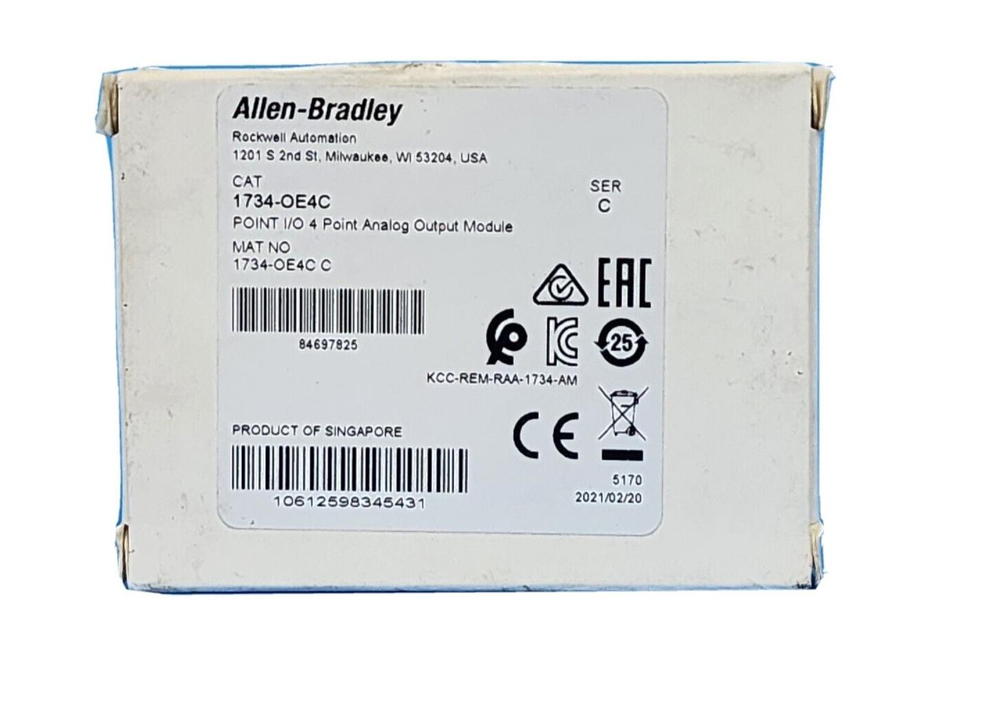 NIB ALLEN BRADLEY 1734-OE4C SER. C POINT I/O 4 POINT ANALOG OUTPUT MODULE