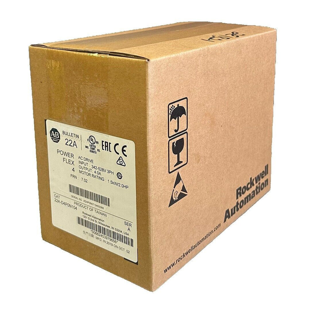 NEW SEALED ALLEN BRADLEY 22A-D4P0N104 /A PowerFlex 4 AC DRIVE 1.5kW/2.0HP 2019