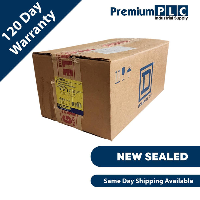 NEW SEALED SQUARE D FA34030 /S2 TYPE FA I-LINE CIRCUIT BREAKER 480V 30A, 3P