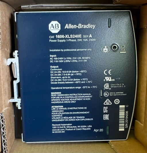 NEW ALLEN BRADLEY 1606-XLS240E /A 1606-XLS AC/DC POWER SUPPLY 240W 1606XLS240E
