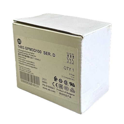 NEW ALLEN BRADLEY 1492-SPM3D100 /D SUPPLEMENTARY PROTECTOR 3P 10A 1492SPM3D100