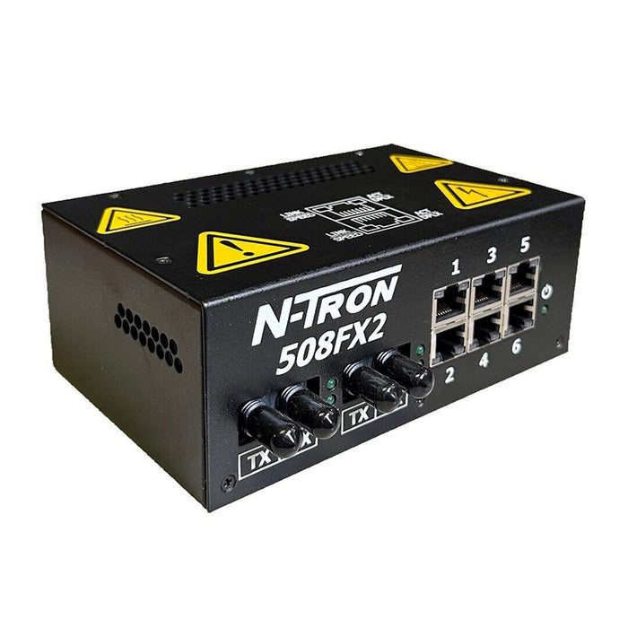 NEW N-TRON 508FX2-ST / 508FX2ST 6-PORT EtherNet 2-PORT FIBER UP 10-30V 508FX2