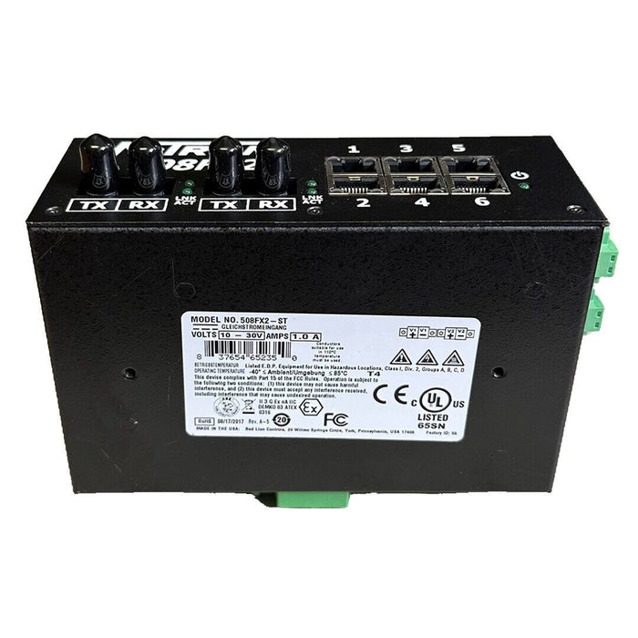 NEW N-TRON 508FX2-ST / 508FX2ST 6-PORT EtherNet 2-PORT FIBER UP 10-30V 508FX2