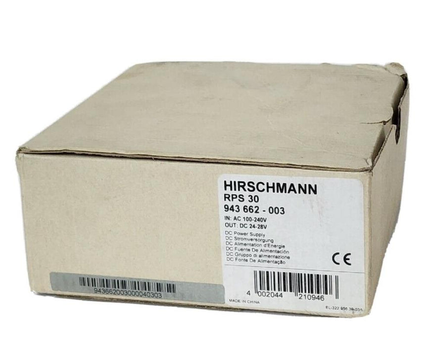 NIB HIRSCHMANN RPS-30 POWER SUPPLY AC-DC CONVERTER 943-662-003