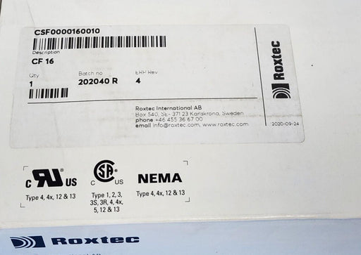 NIB ROXTEC CSF0000160010 CABLE FRAME CF16