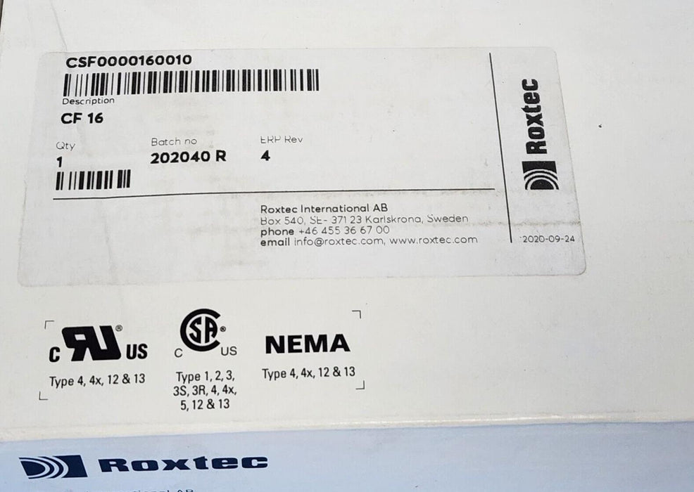 NIB ROXTEC CSF0000160010 CABLE FRAME CF16