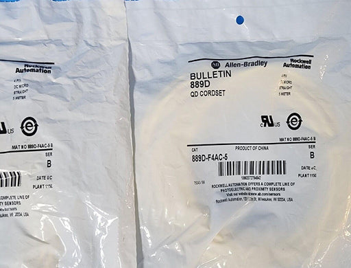 LOT OF 2 NEW ALLEN BRADLEY 889D-F4AC-5 SER. B QD CORDSETS 5M