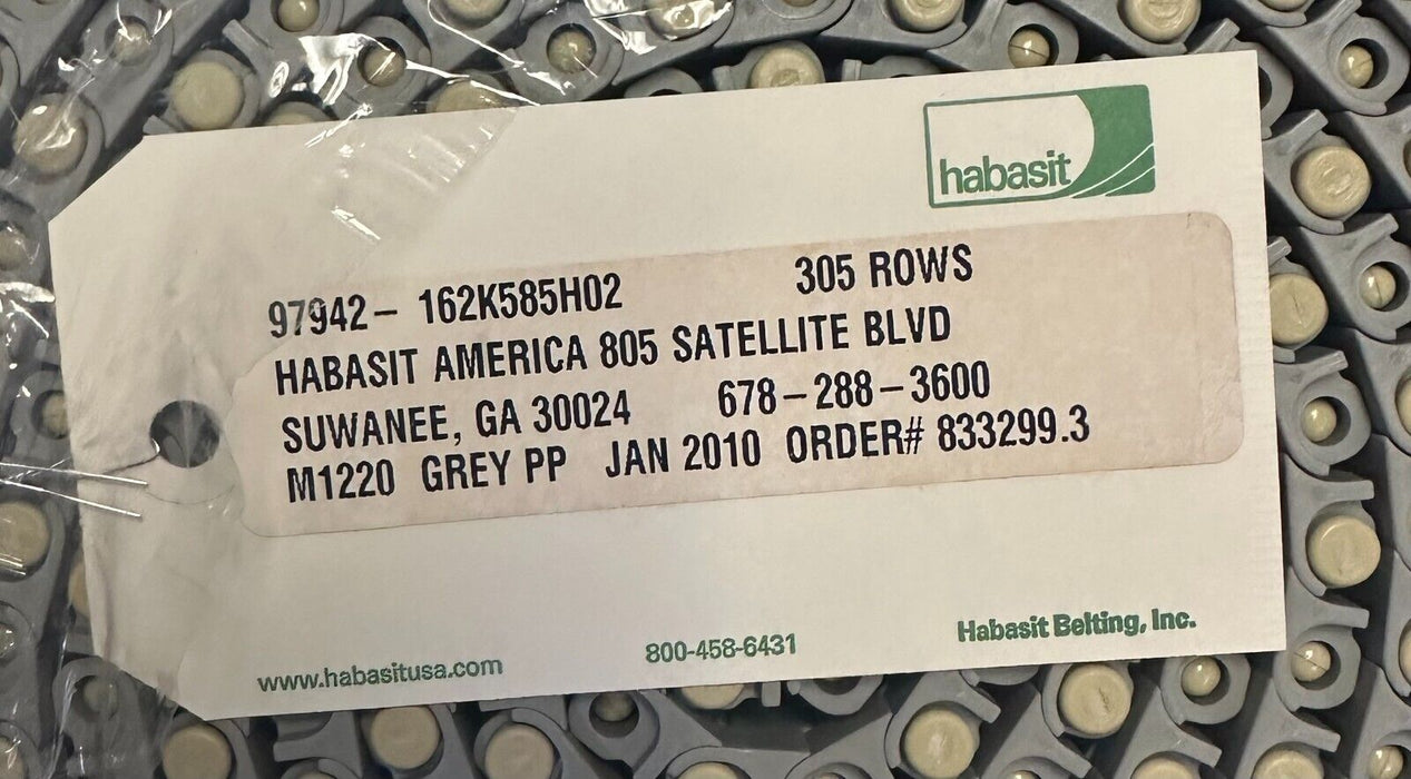 NEW HABASIT AMERICA 162K585H02 MODULAR BELT W=600mm L=3874mm 305 ROWS