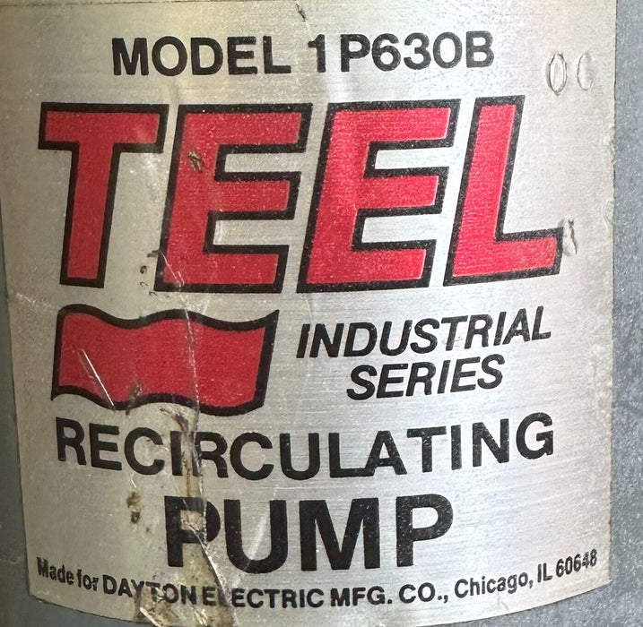 DAYTON TEEL 1P630B RECIRCULATING PUMP 9M289 1/25HP 230V 1590RPM TYPE 63 60Hz