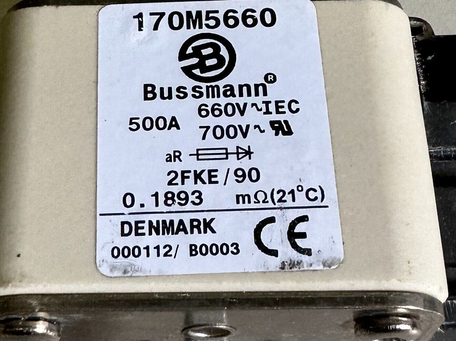 NEW COOPER BUSSMAN 170M5660 TYPOWER ZILOX FUSES 500A 660V 2FKE/90 UR AR