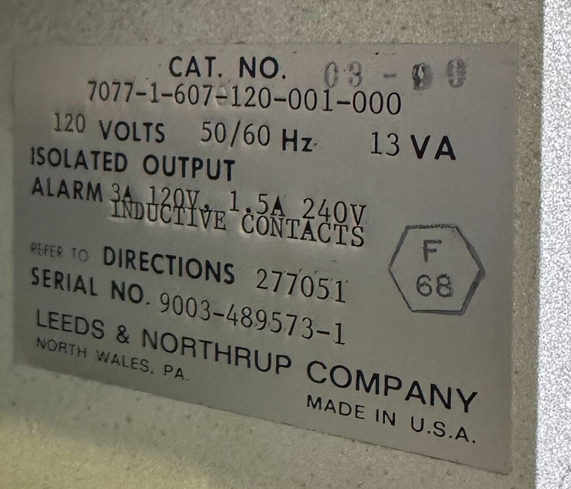 NEW LEEDS & NORTHRUP 7077-1-607-120-001-000 / 70771607120001000 SULFURIC BY WGHT