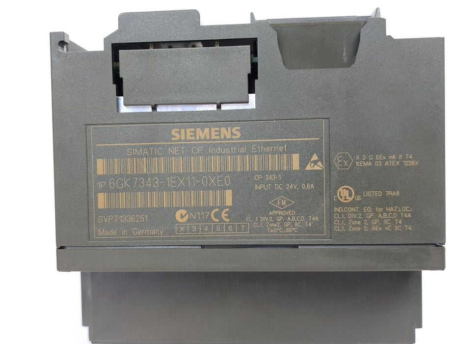 LOT OF 2 SIEMENS 6GK7343-1EX11-0XE0 SIMATIC NET CP ETHERNET MODULES