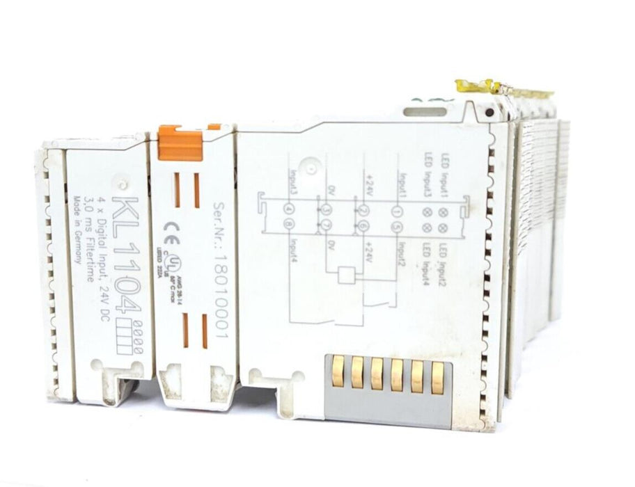 LOT OF 8 BECKHOFF KL1104 DIGITAL INPUT TERMINALS 4-CHANNEL 24 VDC