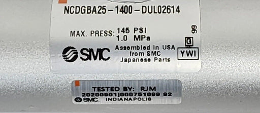NEW SMC NCDGBA25-1400-DUL02614 PNEUMATIC CYLINDER 25MM BORE 14INCH STROKE