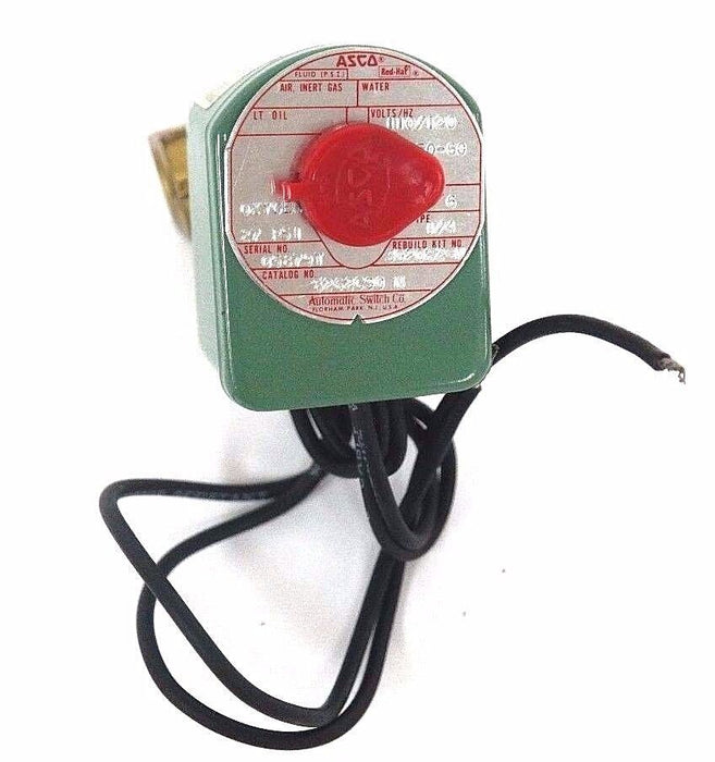 ASCO 8262C90 N SOLENOID VALVE 100/120 VOLTS/HZ 27PSI 1/4PIPE 6WATTS