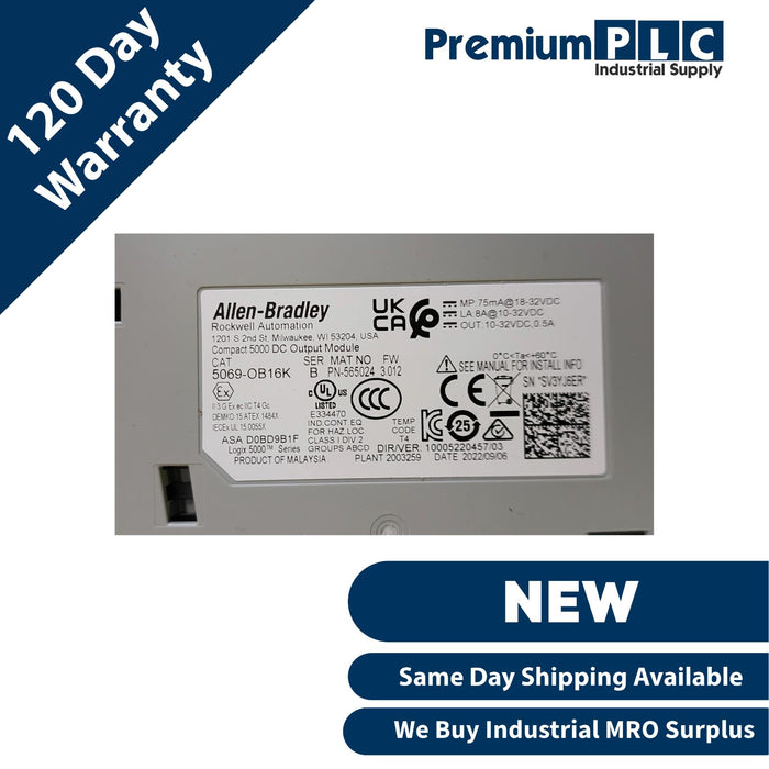Allen Bradley 5069-OB16K /B Compact 5000 I/O DC Output Module 16-CH 24VDC NSMP