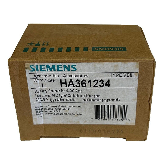 NEW SIEMENS HA361234 AUXILIARY CONTACTS FOR 30-200A LOW CURRENT PLC TYPE VBII