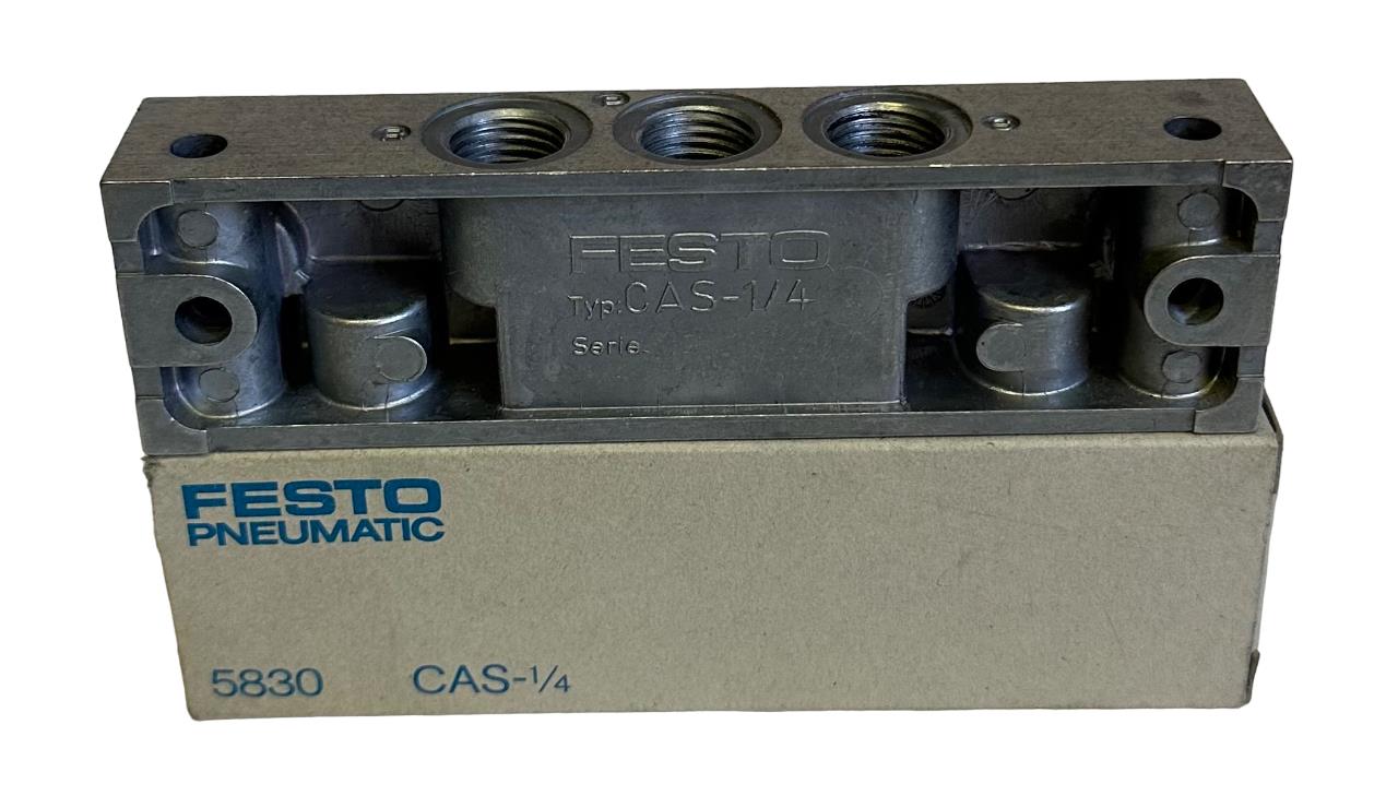 NEW FESTO CAS-1/4 / CAS14 PLUG-IN SUB BASE (THREADED PORTS) 5830