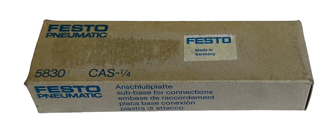 NEW FESTO CAS-1/4 / CAS14 PLUG-IN SUB BASE (THREADED PORTS) 5830