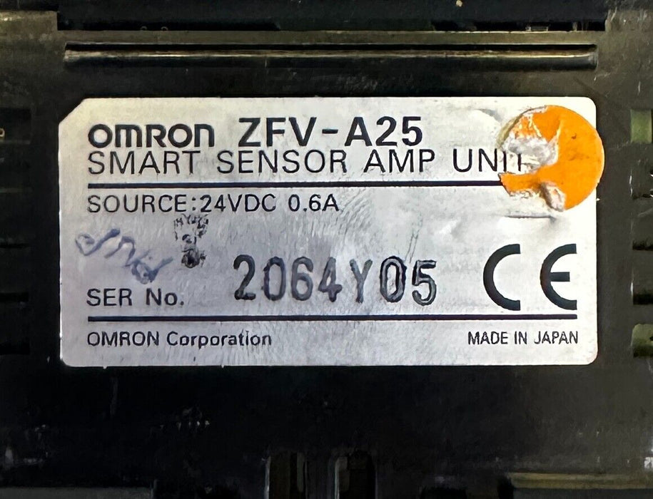 OMRON ZFV-A25 / ZFVA25 SMART SENSOR AMP UNIT 24Vdc 0.6A PNP