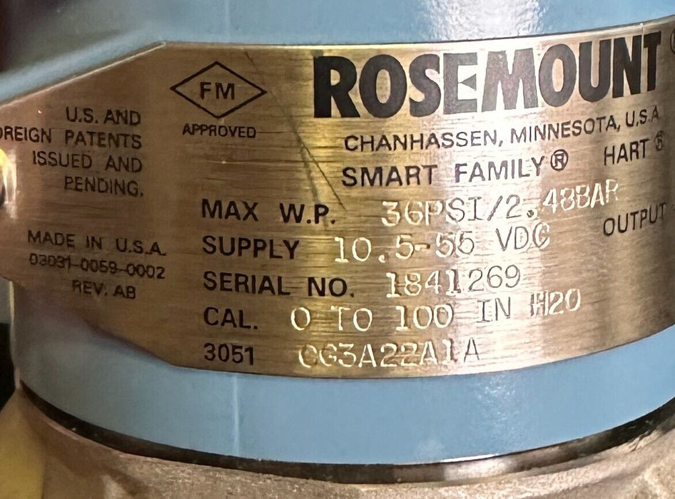 NEW ROSEMOUNT 3051CG3A22A1A SMART TRANSMITTER 4-20mA HART 03031-0761-0032 SISSD3